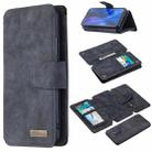 For Xiaomi Redmi 9 Detachable Frosted Magnetic Horizontal Flip Leather Case with Card Slots & Holder & Zipper Wallet & Photo Frame(Black Blue) - 1