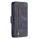 For Xiaomi Redmi 9 Detachable Frosted Magnetic Horizontal Flip Leather Case with Card Slots & Holder & Zipper Wallet & Photo Frame(Black Blue) - 3