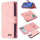 For Xiaomi Redmi 9 Detachable Frosted Magnetic Horizontal Flip Leather Case with Card Slots & Holder & Zipper Wallet & Photo Frame(Pink) - 1