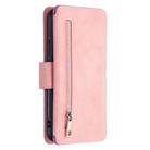 For Xiaomi Redmi 9 Detachable Frosted Magnetic Horizontal Flip Leather Case with Card Slots & Holder & Zipper Wallet & Photo Frame(Pink) - 3