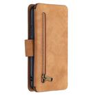 For Xiaomi Redmi 9 Detachable Frosted Magnetic Horizontal Flip Leather Case with Card Slots & Holder & Zipper Wallet & Photo Frame(Brown) - 3