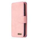 For Xiaomi Redmi Note 8 Detachable Frosted Magnetic Horizontal Flip Leather Case with Card Slots & Holder & Zipper Wallet & Photo Frame(Pink) - 2