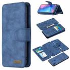 For Xiaomi Redmi Note 7 Detachable Frosted Magnetic Horizontal Flip Leather Case with Card Slots & Holder & Zipper Wallet & Photo Frame(Blue) - 1