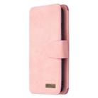 For Xiaomi Redmi Note 7 Detachable Frosted Magnetic Horizontal Flip Leather Case with Card Slots & Holder & Zipper Wallet & Photo Frame(Pink) - 2