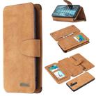 For Xiaomi Redmi Note 8 Pro Detachable Frosted Magnetic Horizontal Flip Leather Case with Card Slots & Holder & Zipper Wallet & Photo Frame(Brown) - 1