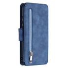 For Xiaomi Redmi Note 8T Detachable Frosted Magnetic Horizontal Flip Leather Case with Card Slots & Holder & Zipper Wallet & Photo Frame(Blue) - 3