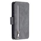 For Xiaomi Redmi Note 8T Detachable Frosted Magnetic Horizontal Flip Leather Case with Card Slots & Holder & Zipper Wallet & Photo Frame(Grey) - 3