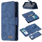 For Xiaomi Redmi Note 9 Pro Detachable Frosted Magnetic Horizontal Flip Leather Case with Card Slots & Holder & Zipper Wallet & Photo Frame(Blue) - 1