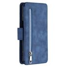 For Xiaomi Redmi Note 9 Pro Detachable Frosted Magnetic Horizontal Flip Leather Case with Card Slots & Holder & Zipper Wallet & Photo Frame(Blue) - 3