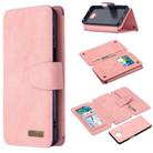 For Xiaomi Redmi Note 9 Pro Detachable Frosted Magnetic Horizontal Flip Leather Case with Card Slots & Holder & Zipper Wallet & Photo Frame(Pink) - 1
