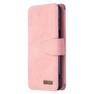 For Xiaomi Redmi Note 9 Pro Detachable Frosted Magnetic Horizontal Flip Leather Case with Card Slots & Holder & Zipper Wallet & Photo Frame(Pink) - 2