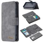 For Xiaomi Redmi Note 9 Detachable Frosted Magnetic Horizontal Flip Leather Case with Card Slots & Holder & Zipper Wallet & Photo Frame(Grey) - 1