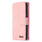 For Xiaomi Redmi Note 9 Detachable Frosted Magnetic Horizontal Flip Leather Case with Card Slots & Holder & Zipper Wallet & Photo Frame(Pink) - 1
