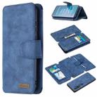 For Xiaomi Mi CC9 Pro Detachable Frosted Magnetic Horizontal Flip Leather Case with Card Slots & Holder & Zipper Wallet & Photo Frame(Blue) - 1