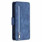 For Xiaomi Mi CC9 Pro Detachable Frosted Magnetic Horizontal Flip Leather Case with Card Slots & Holder & Zipper Wallet & Photo Frame(Blue) - 3