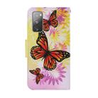 For Samsung Galaxy S20 FE 5G / S20 Lite Coloured Drawing Pattern Horizontal Flip PU Leather Case with Holder & Card Slots & Wallet & Lanyard(Chrysanthemum Butterfly) - 3