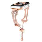 For Apple Watch 46mm / 49mm / 45mm / 44mm Bone Chain Shaped Diamond Metal Watch Band(Rose Gold) - 1