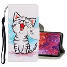 For Samsung Galaxy S20 FE 5G / S20 Lite 3D Colored Drawing Horizontal Flip PU Leather Case with Holder & Card Slots & Wallet(Red Mouth Cat) - 1