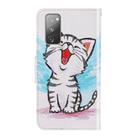 For Samsung Galaxy S20 FE 5G / S20 Lite 3D Colored Drawing Horizontal Flip PU Leather Case with Holder & Card Slots & Wallet(Red Mouth Cat) - 3