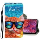 For Samsung Galaxy S20 FE 5G / S20 Lite 3D Colored Drawing Horizontal Flip PU Leather Case with Holder & Card Slots & Wallet(Underwater Cat) - 1