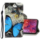 For Samsung Galaxy S20 FE 5G / S20 Lite 3D Colored Drawing Horizontal Flip PU Leather Case with Holder & Card Slots & Wallet(A Butterfly) - 1