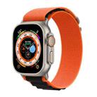 For Apple Watch Series 10 42mm Buckle Loop Nylon Watch Band with 3D Curved Film(Orange Black) - 2