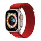 For Apple Watch Series 10 42mm Buckle Loop Nylon Watch Band with 3D Curved Film(Red) - 2