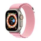For Apple Watch Series 44mm Buckle Loop Nylon Watch Band with 3D Curved Film(Pink) - 2