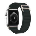 For Apple Watch Series 44mm Buckle Loop Nylon Watch Band with 3D Curved Film(Forest Green) - 3