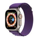 For Apple Watch Series 44mm Buckle Loop Nylon Watch Band with 3D Curved Film(Purple) - 2
