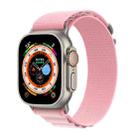 For Apple Watch Series 41mm Buckle Loop Nylon Watch Band with 3D Curved Film(Pink Light Pink) - 2