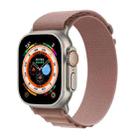 For Apple Watch Ultra 2 / 1 49mm Buckle Loop Nylon Watch Band with 3D Curved Film(Rose Pink) - 2