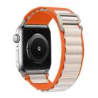 For Apple Watch Series 38mm Buckle Loop Nylon Watch Band with 3D Curved Film(Orange Beige) - 3