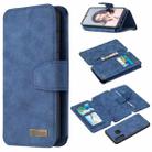 For Huawei P30 Lite Detachable Frosted Magnetic Horizontal Flip Leather Case with Card Slots & Holder & Zipper Wallet & Photo Frame(Blue) - 1