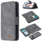 For Huawei P30 Lite Detachable Frosted Magnetic Horizontal Flip Leather Case with Card Slots & Holder & Zipper Wallet & Photo Frame(Grey) - 1