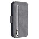 For Huawei P30 Lite Detachable Frosted Magnetic Horizontal Flip Leather Case with Card Slots & Holder & Zipper Wallet & Photo Frame(Grey) - 3