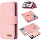 For Huawei P30 Lite Detachable Frosted Magnetic Horizontal Flip Leather Case with Card Slots & Holder & Zipper Wallet & Photo Frame(Pink) - 1