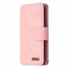 For Huawei P30 Lite Detachable Frosted Magnetic Horizontal Flip Leather Case with Card Slots & Holder & Zipper Wallet & Photo Frame(Pink) - 2