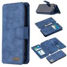 For Huawei P40 Lite Detachable Frosted Magnetic Horizontal Flip Leather Case with Card Slots & Holder & Zipper Wallet & Photo Frame(Blue) - 1