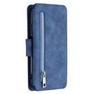 For Huawei P40 Lite Detachable Frosted Magnetic Horizontal Flip Leather Case with Card Slots & Holder & Zipper Wallet & Photo Frame(Blue) - 3