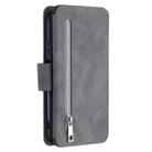 For Huawei P40 Lite Detachable Frosted Magnetic Horizontal Flip Leather Case with Card Slots & Holder & Zipper Wallet & Photo Frame(Grey) - 3