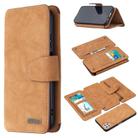 For Huawei P40 Lite Detachable Frosted Magnetic Horizontal Flip Leather Case with Card Slots & Holder & Zipper Wallet & Photo Frame(Brown) - 1