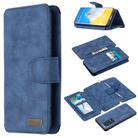 For Huawei P40 Pro Detachable Frosted Magnetic Horizontal Flip Leather Case with Card Slots & Holder & Zipper Wallet & Photo Frame(Blue) - 1