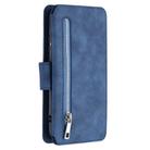 For Huawei P40 Pro Detachable Frosted Magnetic Horizontal Flip Leather Case with Card Slots & Holder & Zipper Wallet & Photo Frame(Blue) - 3