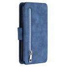 For Huawei P Smart (2019) Detachable Frosted Magnetic Horizontal Flip Leather Case with Card Slots & Holder & Zipper Wallet & Photo Frame(Blue) - 3