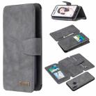 For Huawei P Smart (2019) Detachable Frosted Magnetic Horizontal Flip Leather Case with Card Slots & Holder & Zipper Wallet & Photo Frame(Grey) - 1