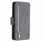 For Huawei P Smart (2019) Detachable Frosted Magnetic Horizontal Flip Leather Case with Card Slots & Holder & Zipper Wallet & Photo Frame(Grey) - 3