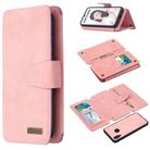 For Huawei P Smart (2019) Detachable Frosted Magnetic Horizontal Flip Leather Case with Card Slots & Holder & Zipper Wallet & Photo Frame(Pink) - 1