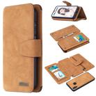 For Huawei P Smart (2019) Detachable Frosted Magnetic Horizontal Flip Leather Case with Card Slots & Holder & Zipper Wallet & Photo Frame(Brown) - 1