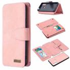 For Huawei P Smart Z Detachable Frosted Magnetic Horizontal Flip Leather Case with Card Slots & Holder & Zipper Wallet & Photo Frame(Pink) - 1